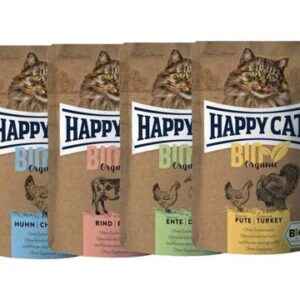 Bio Organic Happy Cat, karma dla kotów dorosłych, mokra, mix smaków